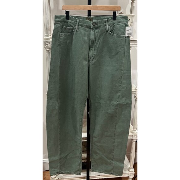 MOTHER The Full Pipe Skimp Barrel Khaki Jeans Military Green Size 32 Roger That - Picture 3 of 5